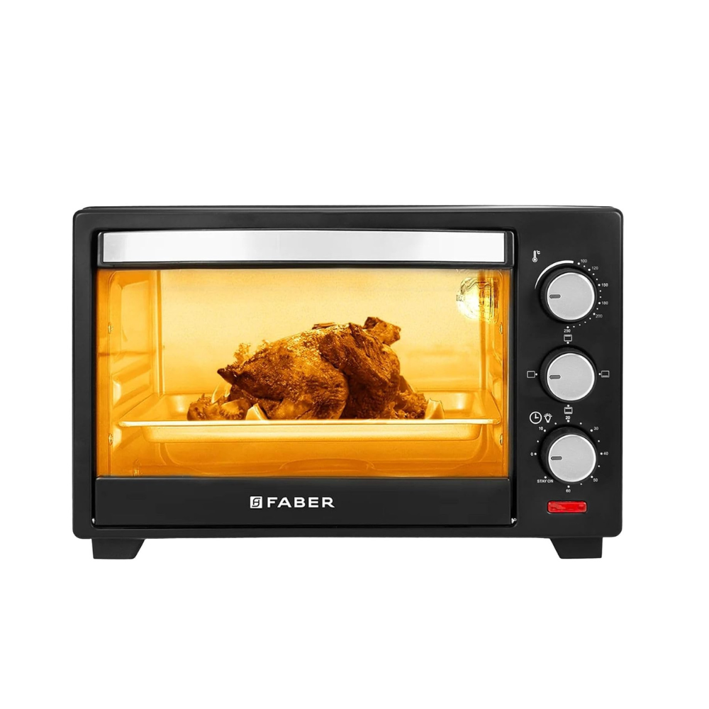 Faber FOTG 20L Neo|1400 Watts OTG|Bake,Toast, Grill| 4 Stage Functions,Upper & Lower Heating|Cool-Touch Handle, Heat Resistant Glass, Indicator Light, Auto-Shut, Ready Bell| Removable Crumb Tray