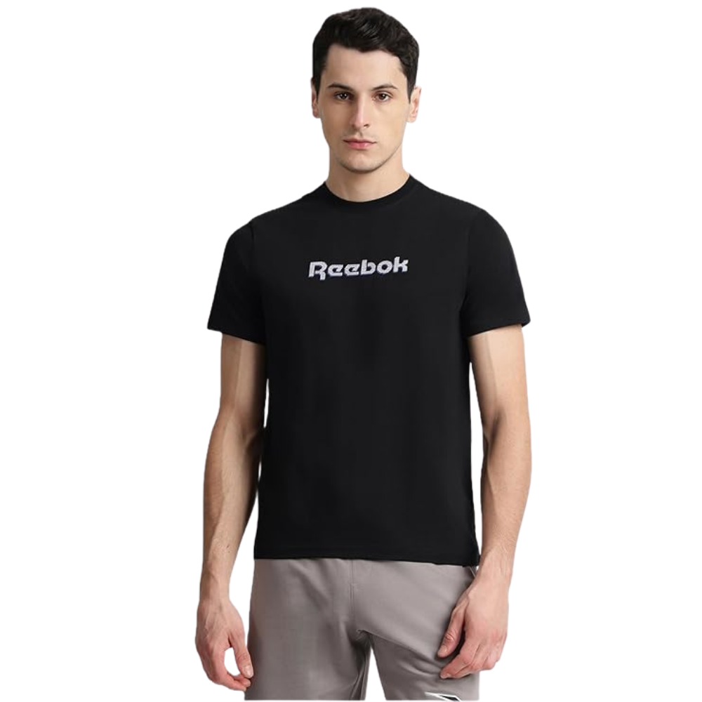 Reebok Men's T-Shirt Casuals  Crafted Comfort Tee  Round Neck  Regular Fit  Half Sleeve  93% Cotton 7% Lycra
