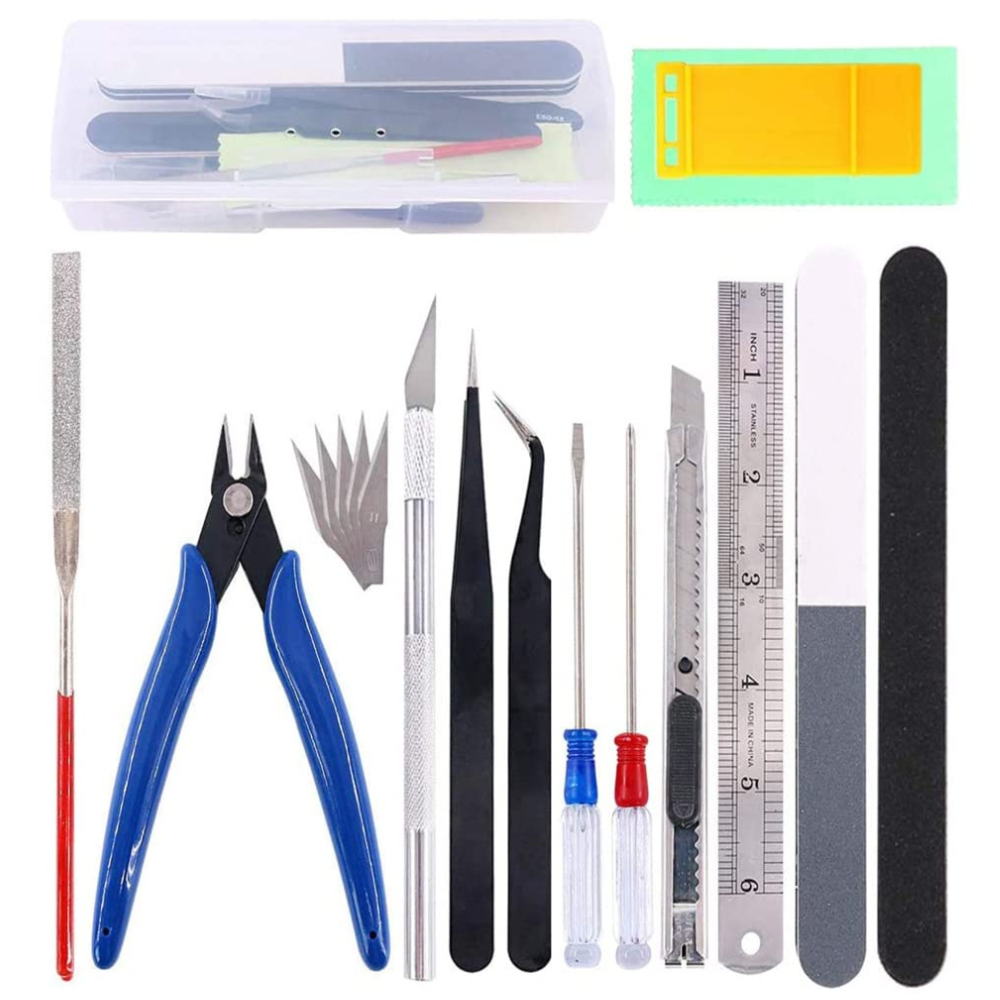Boosnouk 18Pcs Modeler Basic Tools Craft Set for Gundam Tool Kit, Hobby Building Tools Kit for Gundam Car Model Building, Repairing and Fixing DIY Crafting