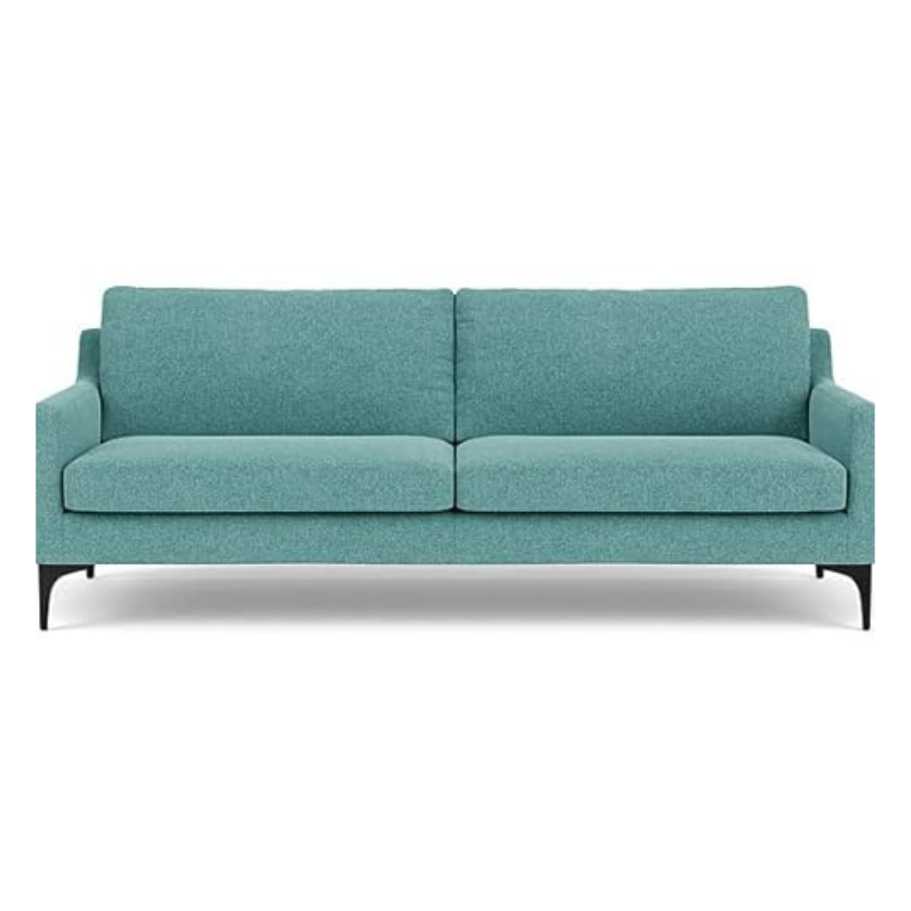 ES ESPINHO ESP48 Solid Sal Wood Fabric Upholstered 3 Seater Sofa Set for Living Room, Sky Blue Color