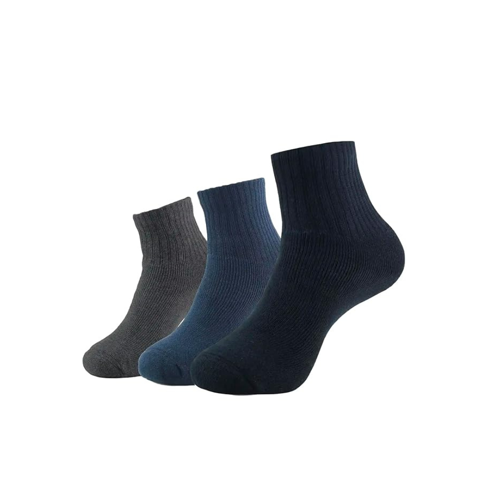 Jockey 7036 Men's Compact Cotton Terry Ankle Length Socks With Stay Fresh Treatment (Pack of 3)