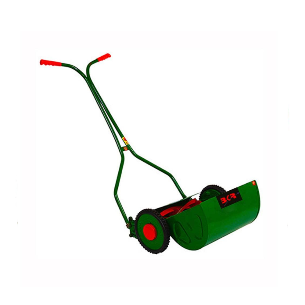 BKR® Heavy Duty Manual Lawn Mower with Side Wheel, 14-Inch Blade, Mowing Area 600sq. ft, Adjustable Cutting Height (5-30mm), 20L Grass Collection Box with 6-Month Manufacturer Warranty