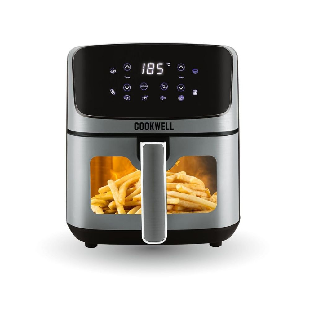 Cookwell Air Fryer - 5L With See Through Window - 1400W (Grey & Black)