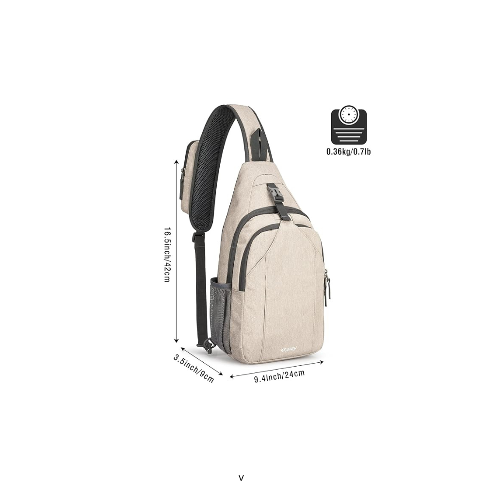 G4Free Sling Bag RFID Blocking Sling Backpack Crossbody Chest Bag Daypack for Hiking Travel