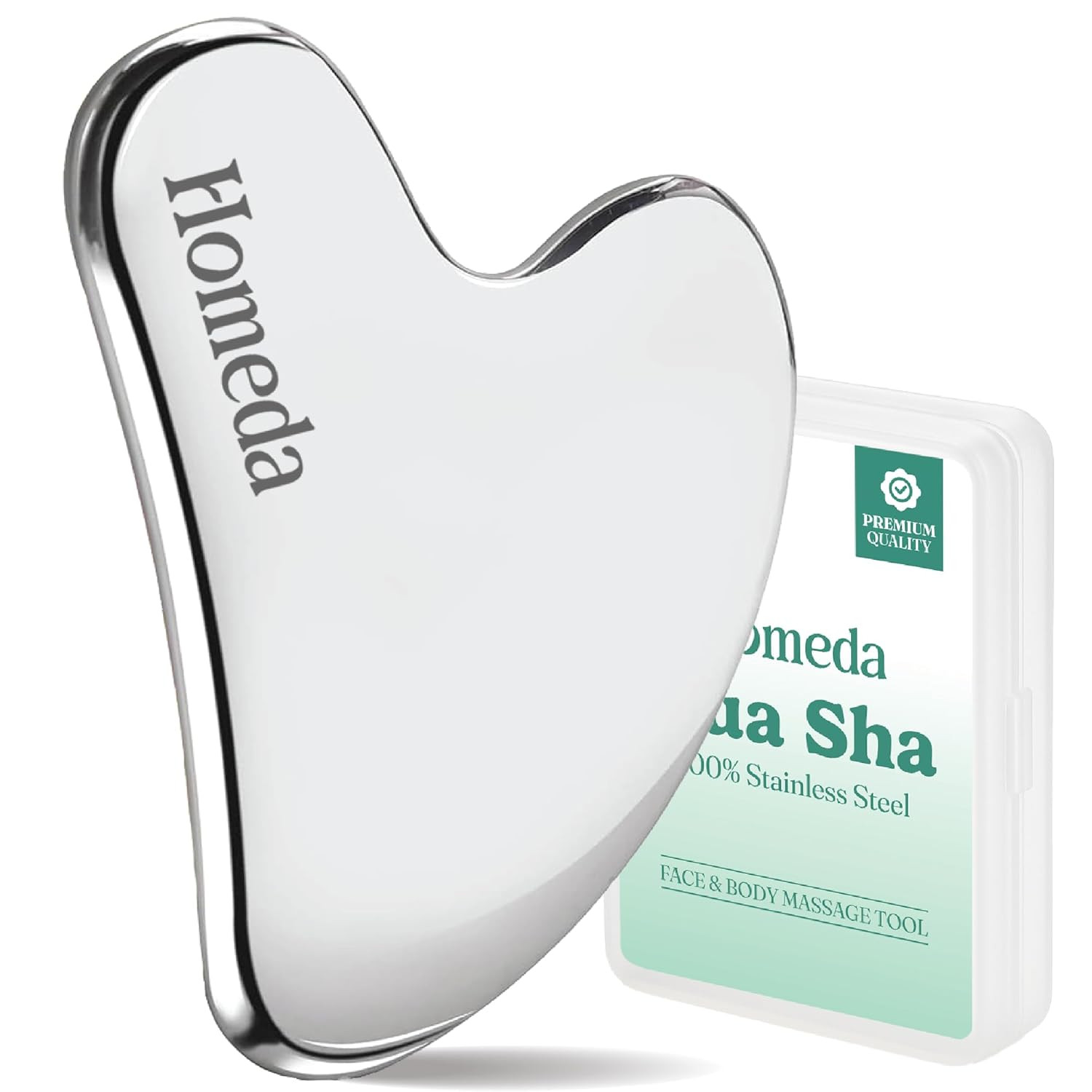 Homeda Stainless Steel Gua Sha for Face, Guasha Stone for Face Massage Tool, Metal Gua Sha Stone, Gusha, Gaushala, Gosha for Men Yoga, Face Massager Tools for Women Skincare, Facial Shaper