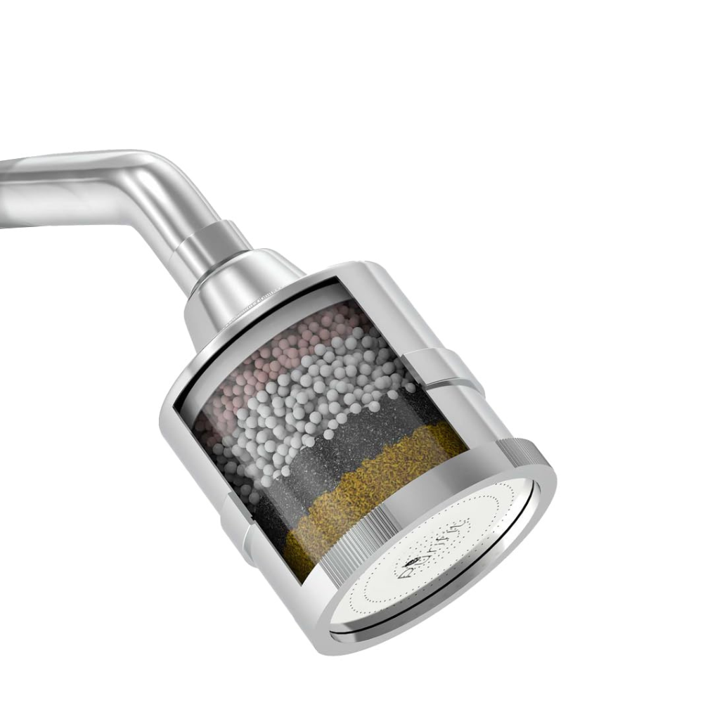 Purifit Shower Head Filter for Hard Water Softening & Chlorine Removal - High Hardness Filter Silver Pack of 1
