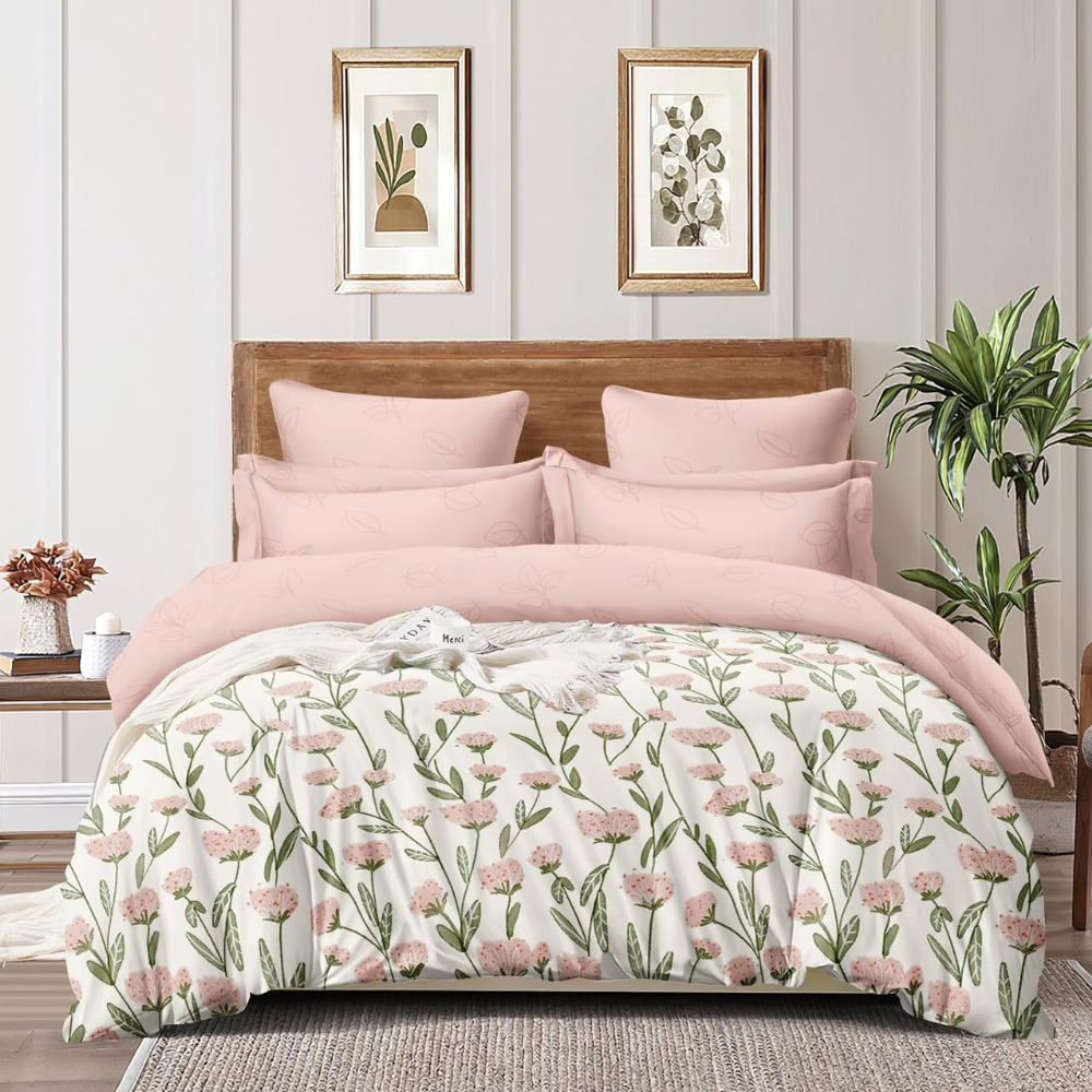 Decomozer Luxurious Glace Cotton Duvet Cover, Comforter Cover, Rajai Cover, Blanket Cover,Quilt Cover King Size 90x100 inches- Peach Bale
