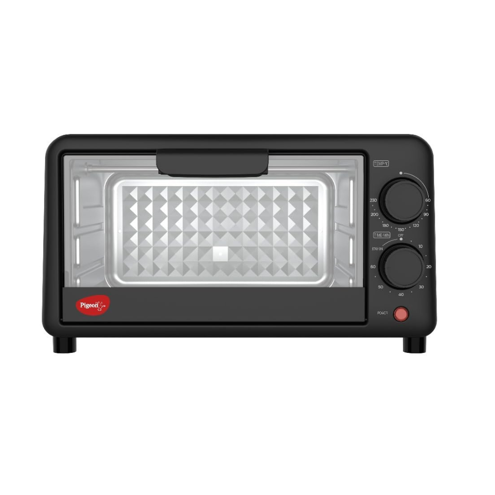 Pigeon Oven Toaster Grill (12381) 9 Liters OTG Without Rotisserie for Oven Toaster and Grill for Grilling and Baking Cakes (Grey)