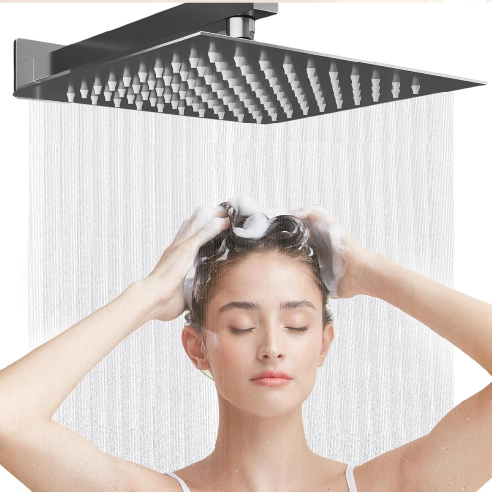 6 inch Shower Without Arm, Stainless Steel 304 Showerhead, High Pressure Sawar, Overhead Shower for Bathroom, Rain Shower head for Bathroom | Suitable for Hot Cold Water