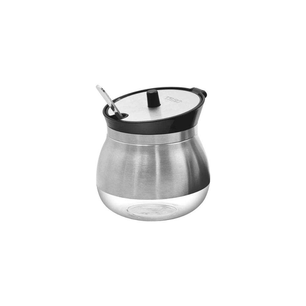 Treo By Milton Ghee Dani Stainless Steel Ghee and Oil Pot, Storage Container with Spoon 270 ml, Multipurpose Servings jar, Silver for Kitchen & Dining