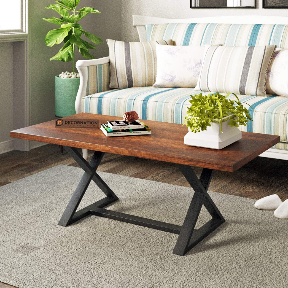 DecorNation Elissa Coffee Table, Cocktail Table, Center Table for Living Room, Bedroom - Engineered Wood Finish
