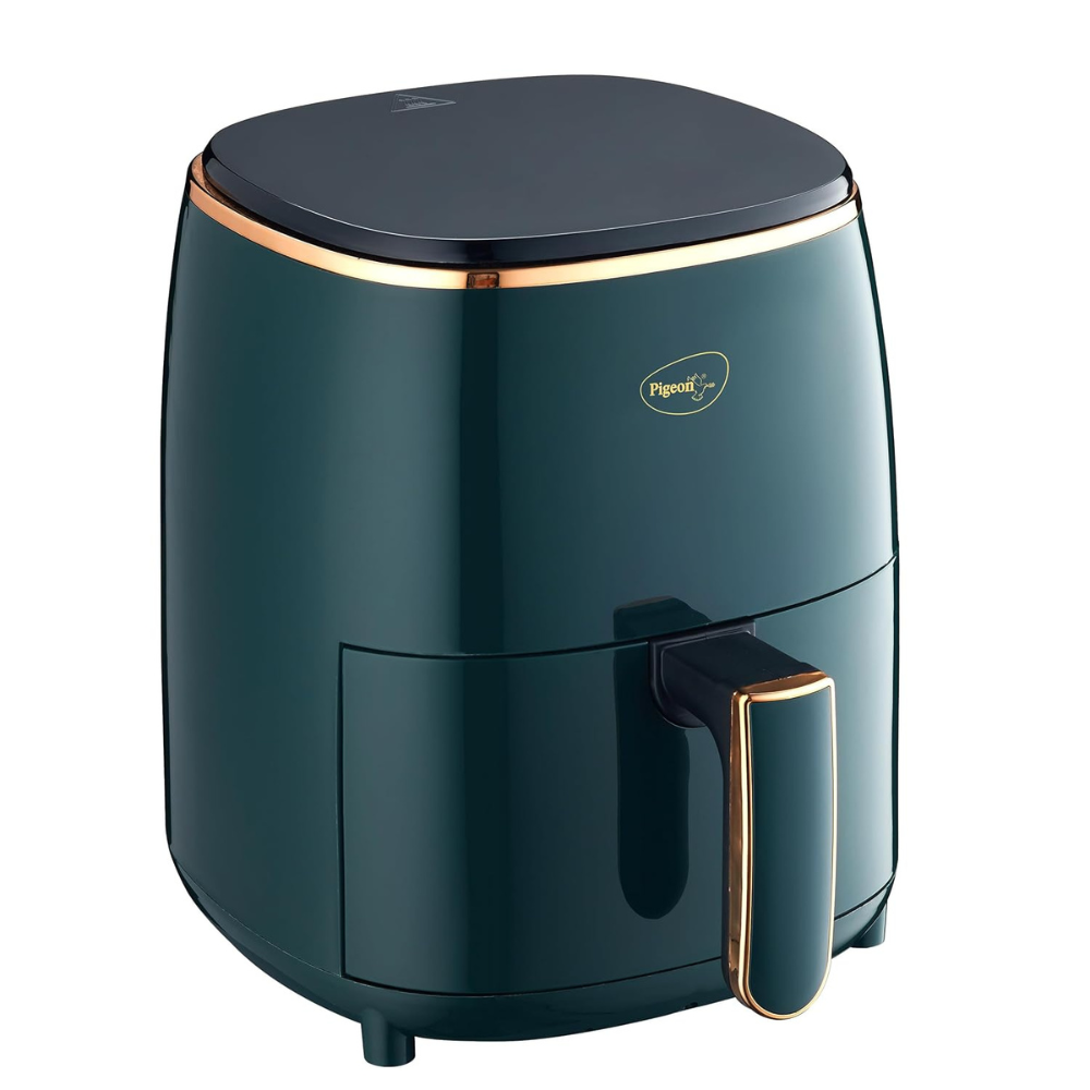 Pigeon Healthifry Digital Air Fryer, 360° High Speed Air Circulation Technology 1200 W with Non-Stick 4.2 L Basket - Green